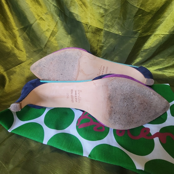 Boden Women's Purple and Navy Colorblock Alice Mid Heels - Picture 6 of 7